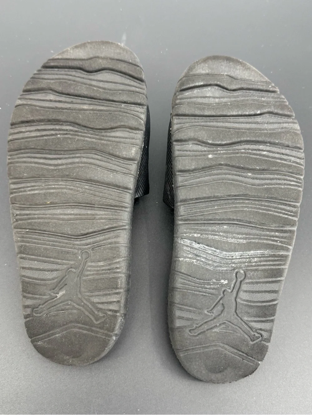 Jordan Black Slide Sandals with White Logo for Youth Kids Size 4